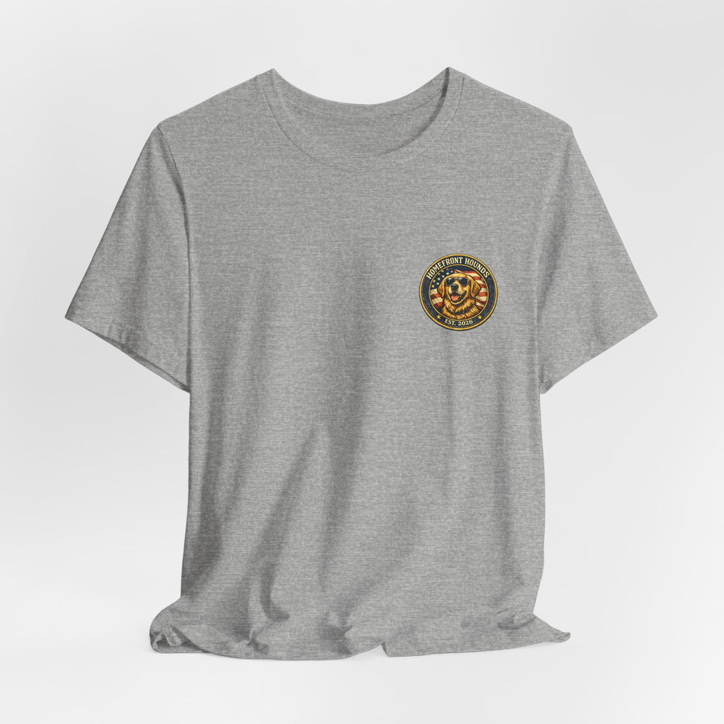 Homefront Hounds Golden Retriever Aviator Badge Tee