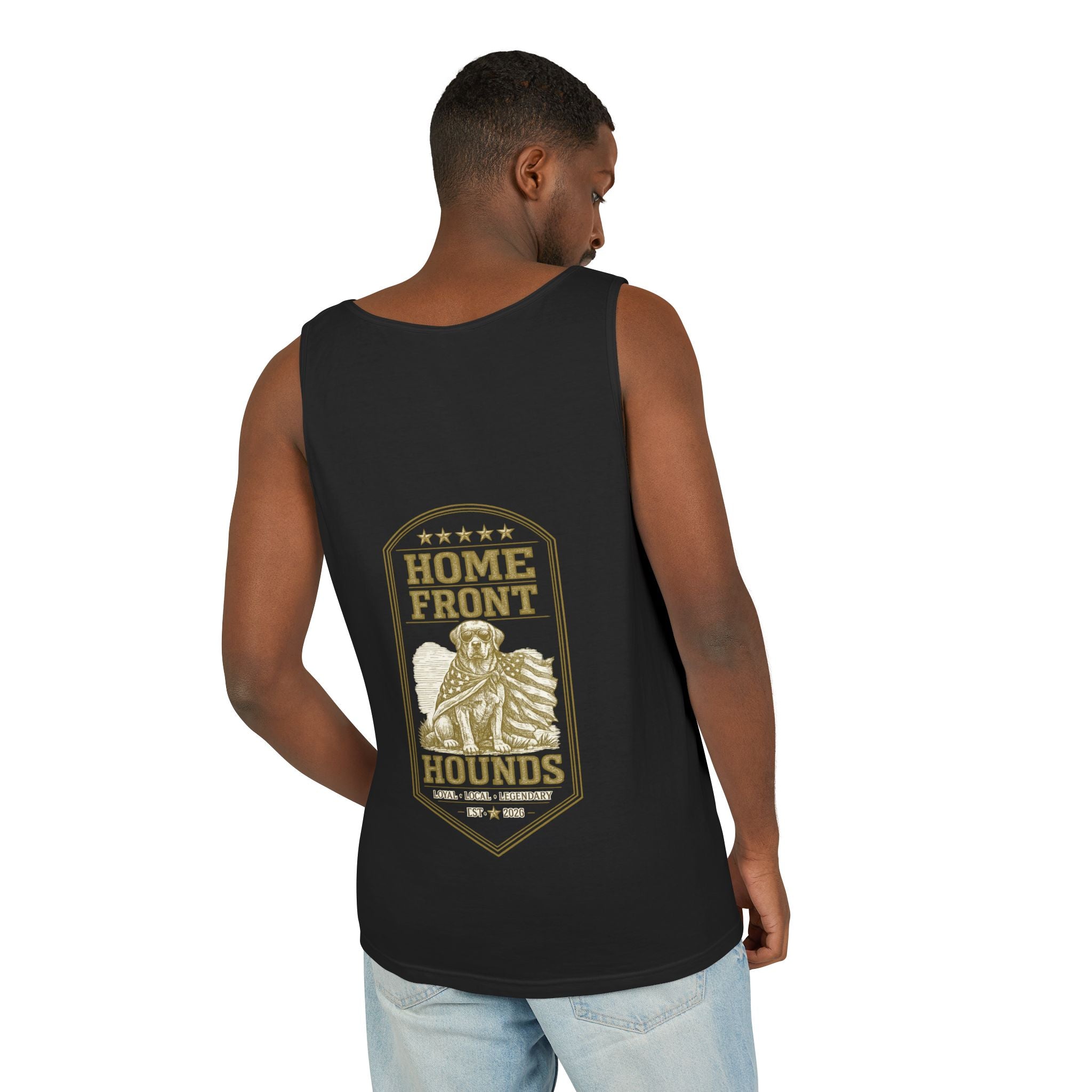 Home Front Hounds Tank Top — Patriotic Dog Graphic