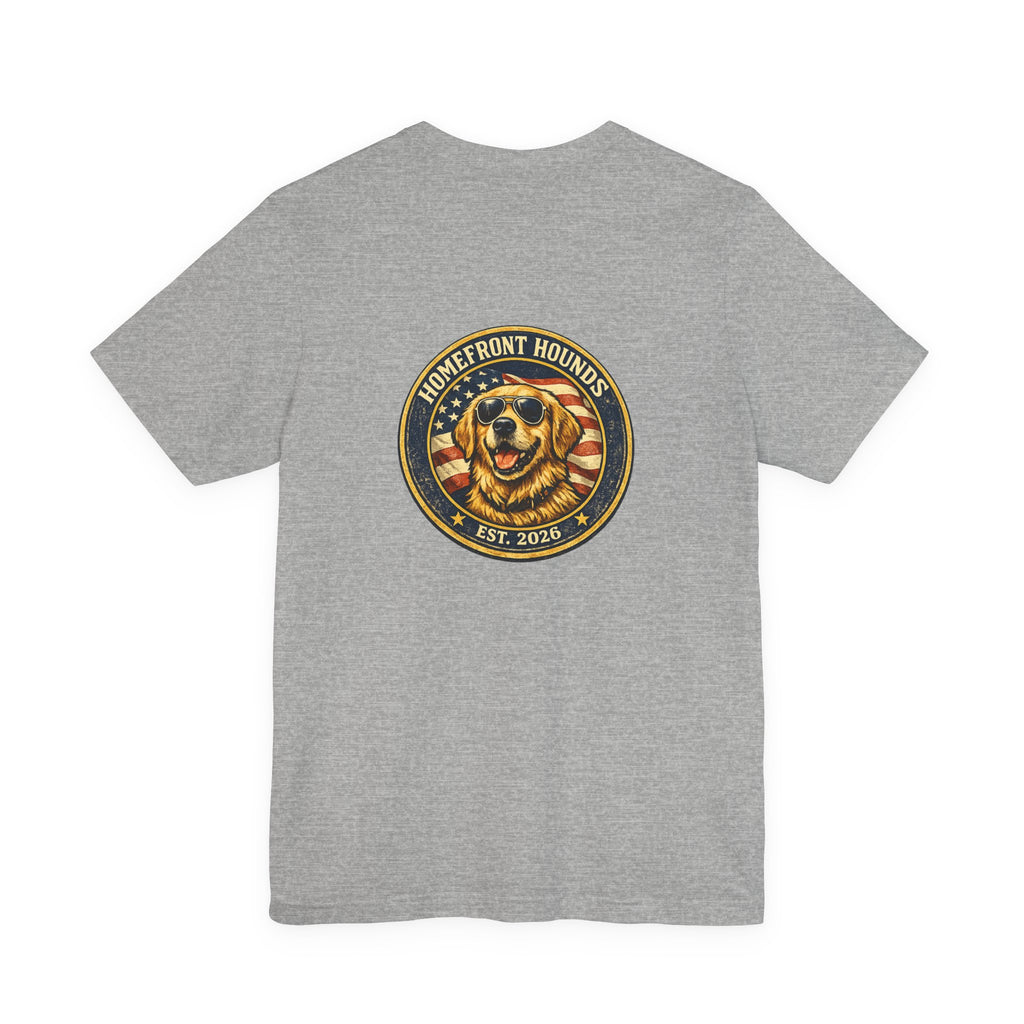 Homefront Hounds Golden Retriever Aviator Badge Tee